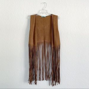 Suede Fringe Vest Size M